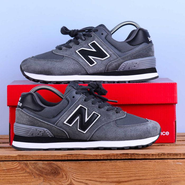 (2386) SALE Кросівки New Balance 574 сірі на білій підошві (42,43) нб NB ню беленс