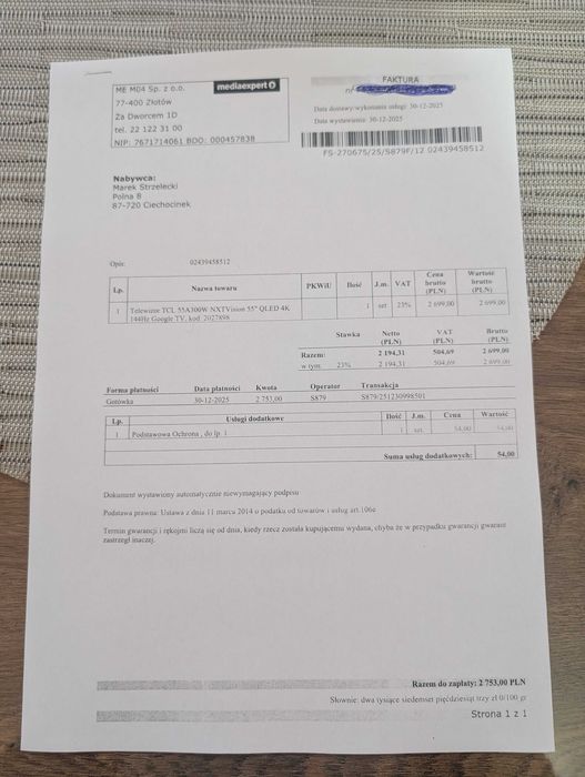 Telewizor TCL 55A300W