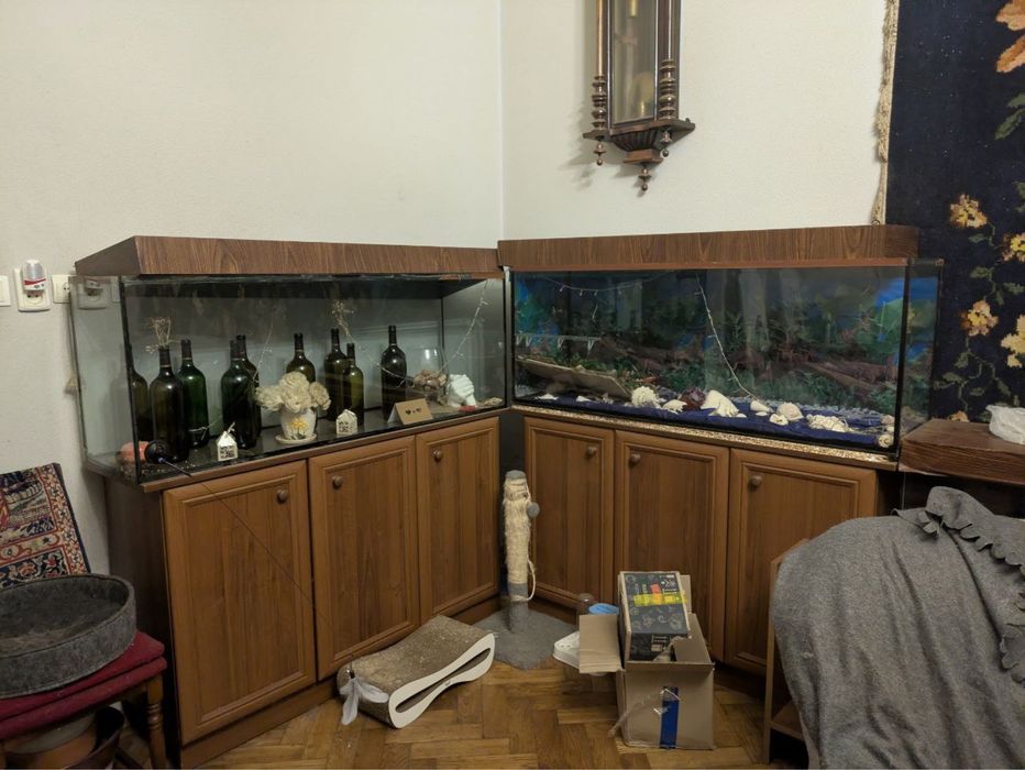 Великі акваріуми на 300л 2 шт 145*39*55 без комодів