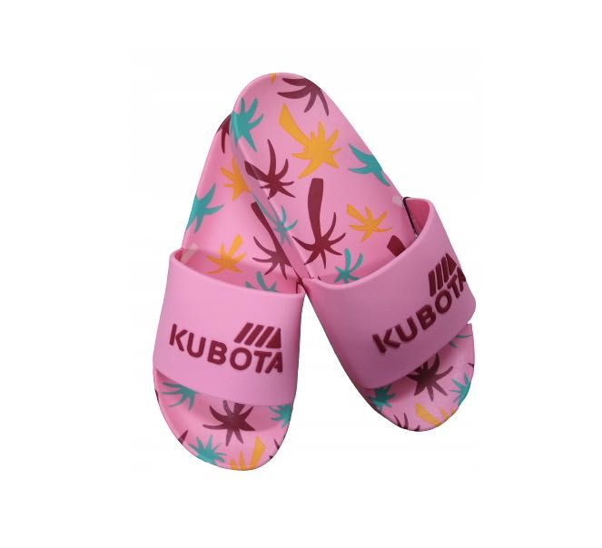 Klapki damskie Kubota kolorowe różowe palmy 37