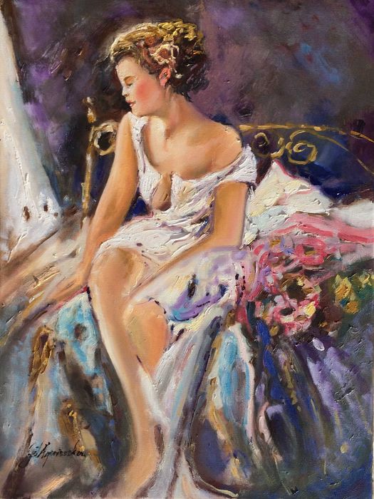 obraz olejny 30x40cm kobieta
