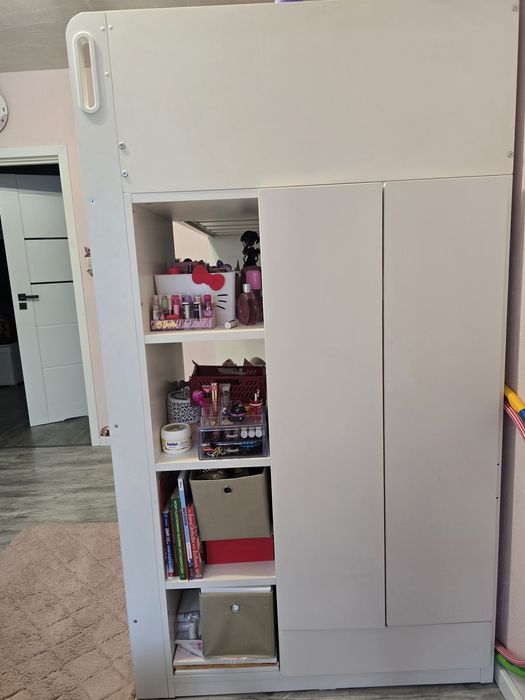 Łóżko na antresoli SMASTAD Ikea, Białe, stan bardzo dobry.