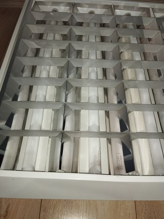 Lampa, Oświetlenie Oprawa Rastrowa Podtynkowa 60/60 + 4x świetlówka