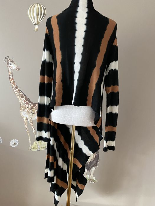Kardigan długi asymetryczny narzutka elegancka Karen Millen