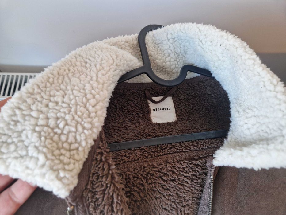 Kurtka sherpa RESERVED brązowa, ciepła, stan bardzo dobry | rozm. L/