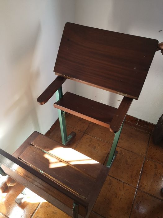 Carteira escola primária anos 60 mesa