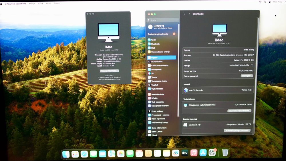 Komputer Apple iMac 2019 | i7 4.6 GHz | 16GB DDr4 / 1 TB | Radeon Pro 560X 4GB | 2019r