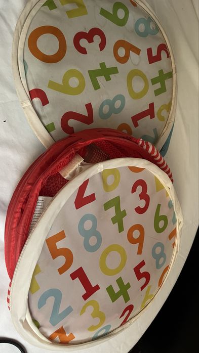 Cestos dobráveis infantis arrumação brinquedos (azul e vermelho)