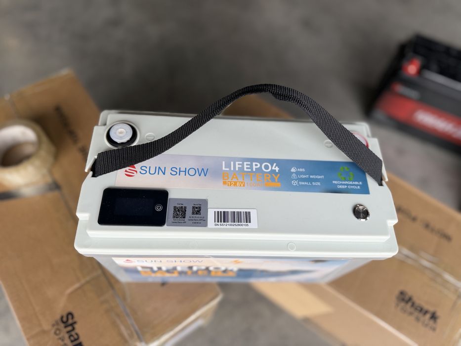 Акамулятор Lifepo4 12V100 Блютуз залізо-фосфатний Sandisolar 5 років гарантії!