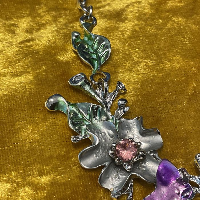 Colar tema flores 24 cm,biju,