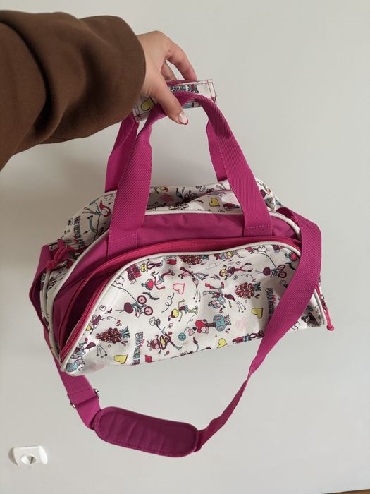Saco de ginásio para criança/adolescente rosa.