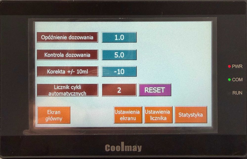 Automatyczny dozownik cieczy | Panel HMI + PLC