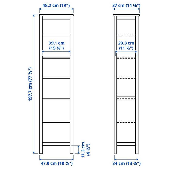 Regał i Witryna IKEA Hemnes z 6 półkami szaroczarne -dostawa gratis