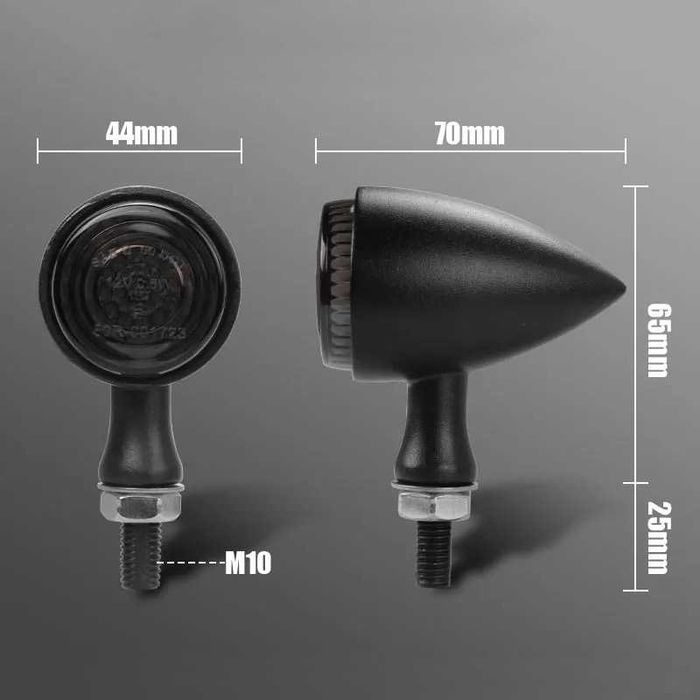 Par de Piscas Bala LED Alumínio Lente Escurecida