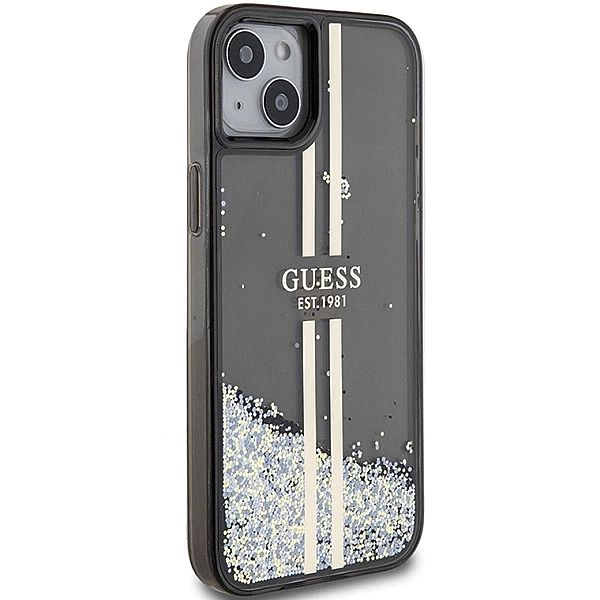 Etui Guess Liquid Glitter Gold Stripes na iPhone 15 Plus / 14 Plus - c