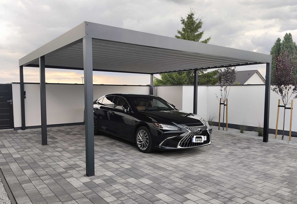 Wiata samochodowa, Carport, garażowa, dwustanowiskowa, 600x600 cm