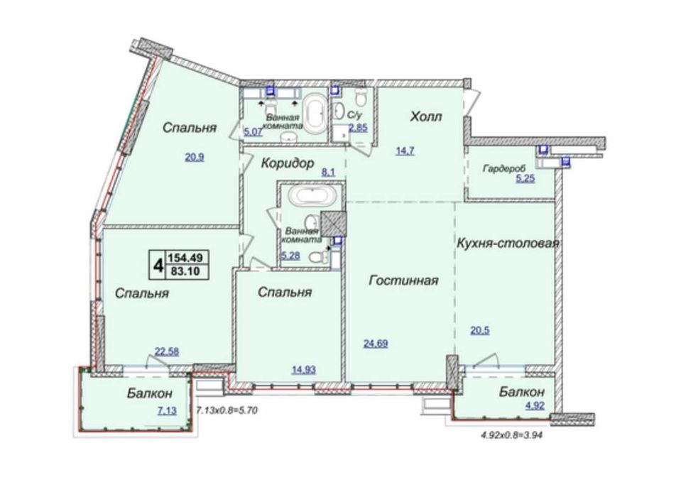 Продаж 4-к  156м2 квартира А. Верхогляда (Драгомирова), 17Б