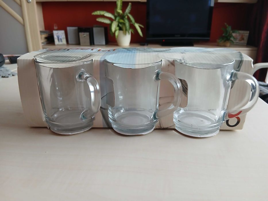 Szklanki żaroodporne PRL, 6 sztuk