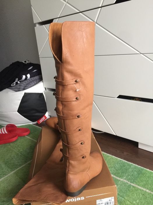 Kozaki muszkieterki Wojas 40 Nowe camel skora NOWE