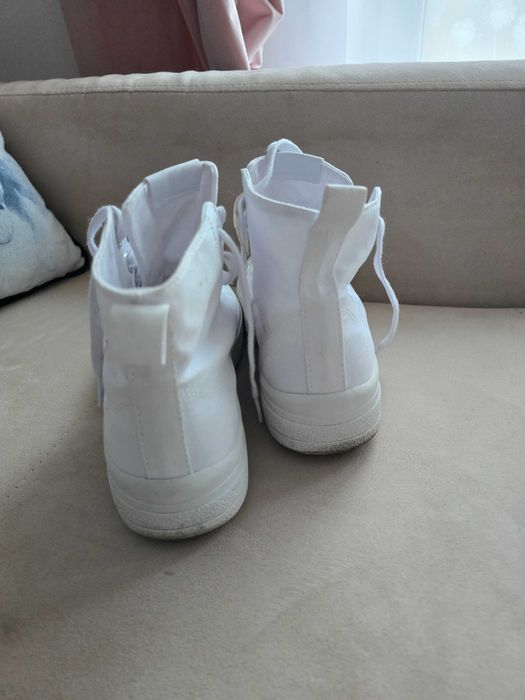 Trampki wysokie białe bawełna Stardivarius sneakers