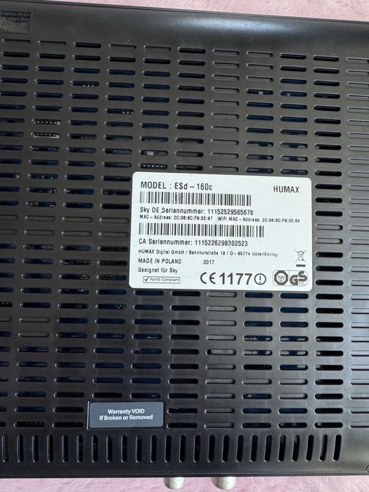 Dekoder satelitarny tv sky humax 4k esd-160c odbiornik