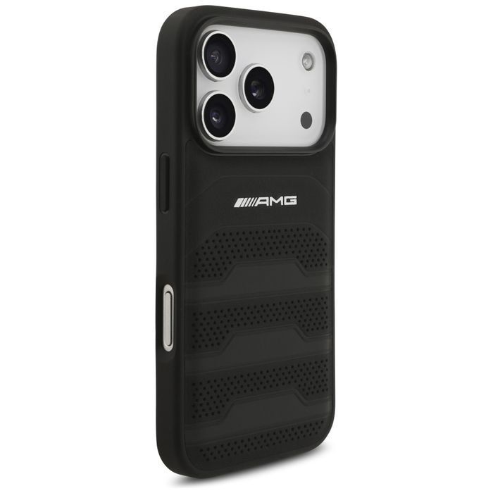 Etui AMG Leather Debossed Lines Logo do  iPhone 17 Pro czarny