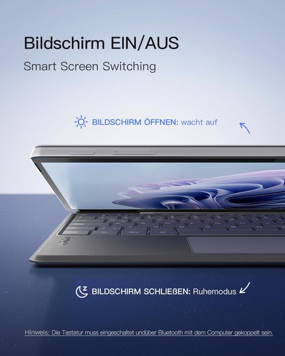 Klawiatura bluetooth kompatybilna z Surface Pro 10/9/8/X, z touchpadem
