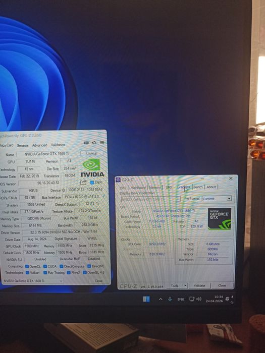 Видеокарта Asus tuf GTX 1660 ti 6gb