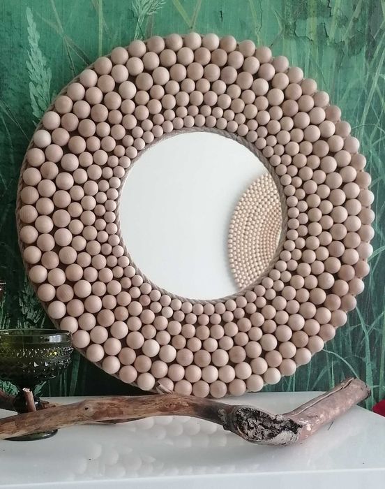 Lustro dekoracyjne w stylu boho – rękodzieło