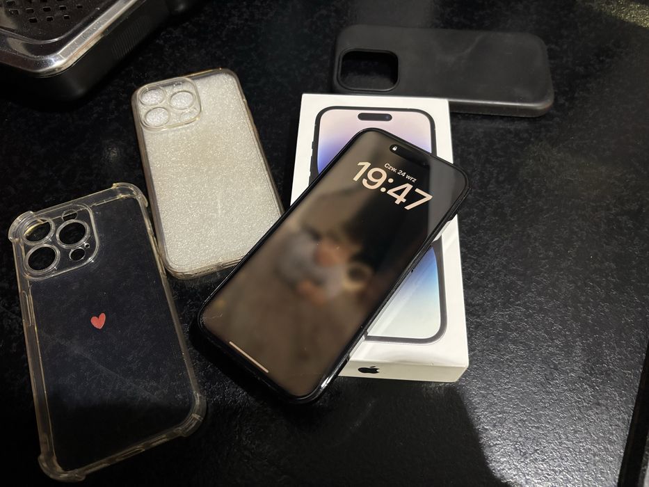 iPhone 14 Pro 128GB Space Black – Ekran bez rys | Szkło ochronne | 3 etui | Gdańsk