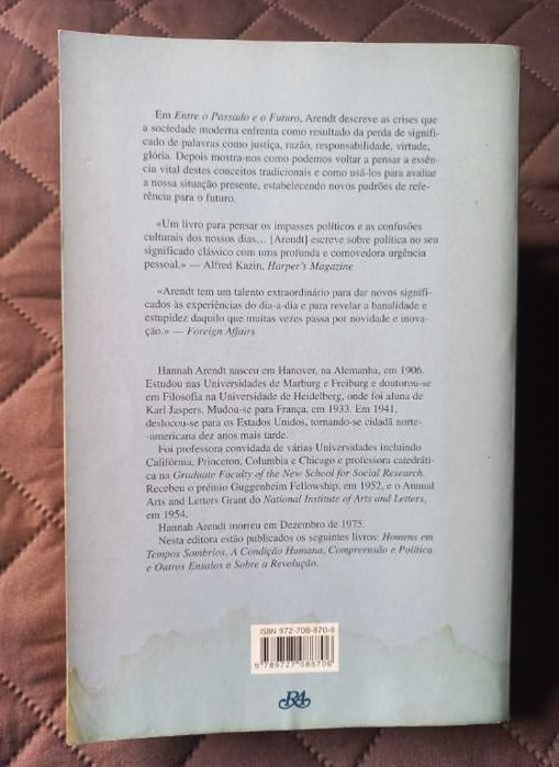 Entre o Passado e o Futuro - Hannah Arendt