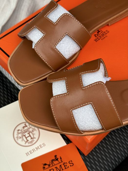 Шльопанці Hermes коричневі (37-40)