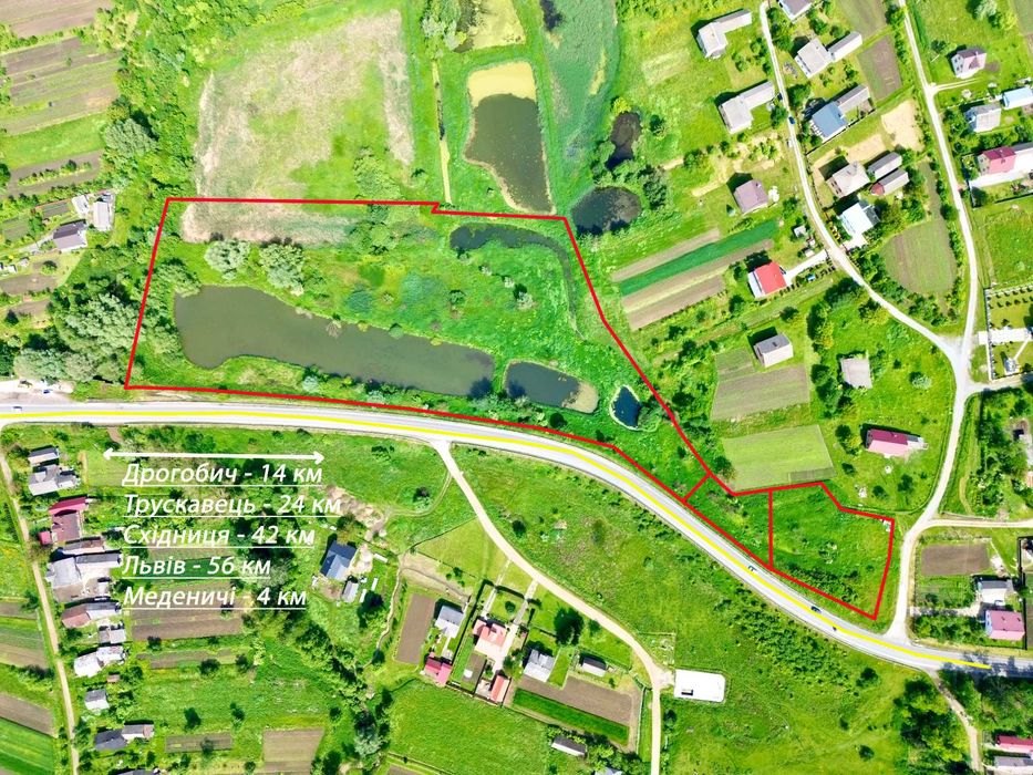 Унікальна ділянка 2.2 га. з ставками на Прикарпатті!