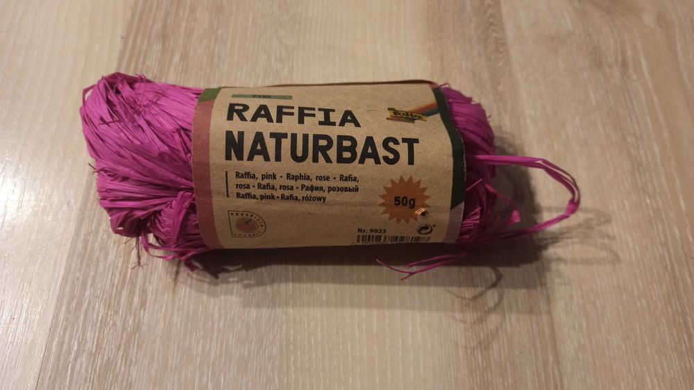 Rafia naturbast różowa 50g