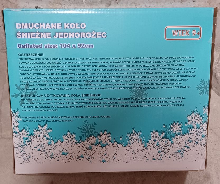 Koło , ponton , dmuchaniec ,śnieżne lub do wody jednorożec.NOWE