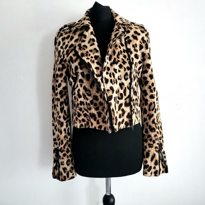 OKAZJA h&m kurtka ramoneska damska animal panterka wiosna 36 s 38 m xs