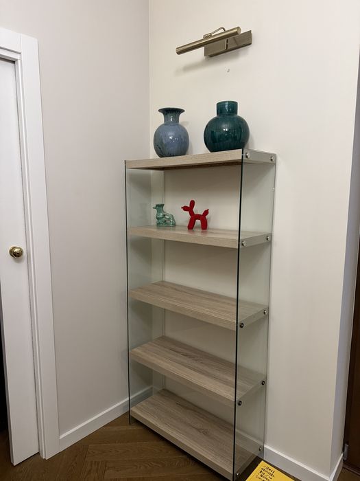 Regał szklany transparentny witrynka biblioteczka  lewitujące półki