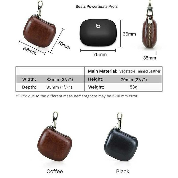 Capa para Airpods Pro3 em pele de bovino com gravação personalizada