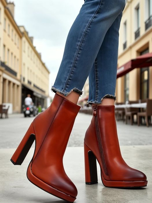 36 37 38 botki 39 40 41 na wysokim obcasie słupku z przetarciami zamek