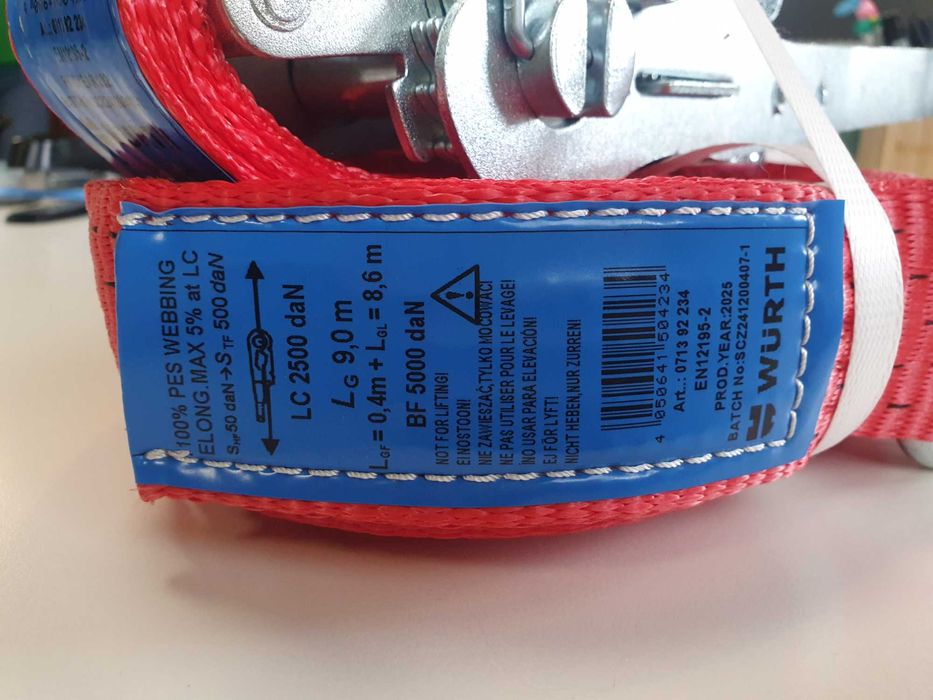 PROMOCJA! Pas mocujący z grzechotką Wurth ERGO 50mm L9M 5T CARGOLINE