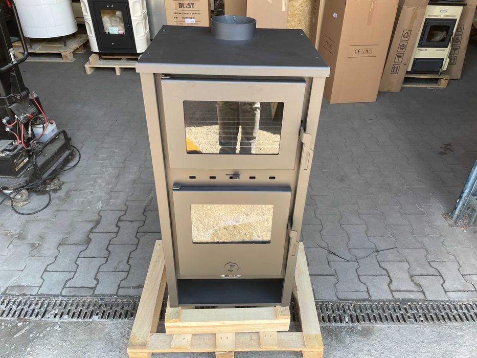 Piec piecyk kominek koza stalowy z piekarnikiem piekarnik NAPOLI 10kW