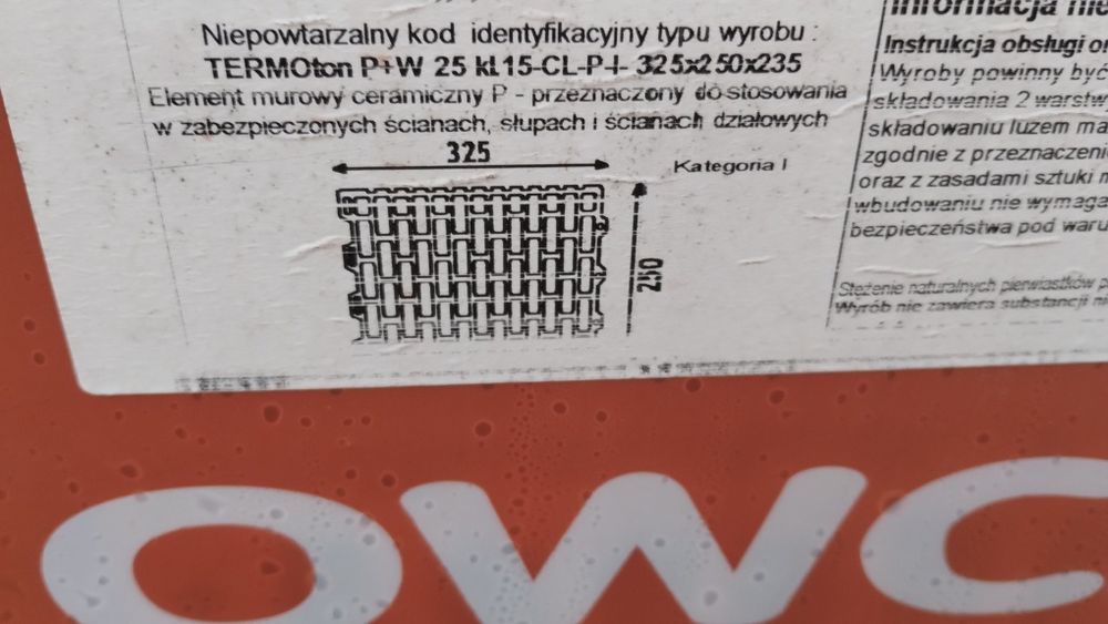 Cegła , Pustak ceramiczny  Termoton
