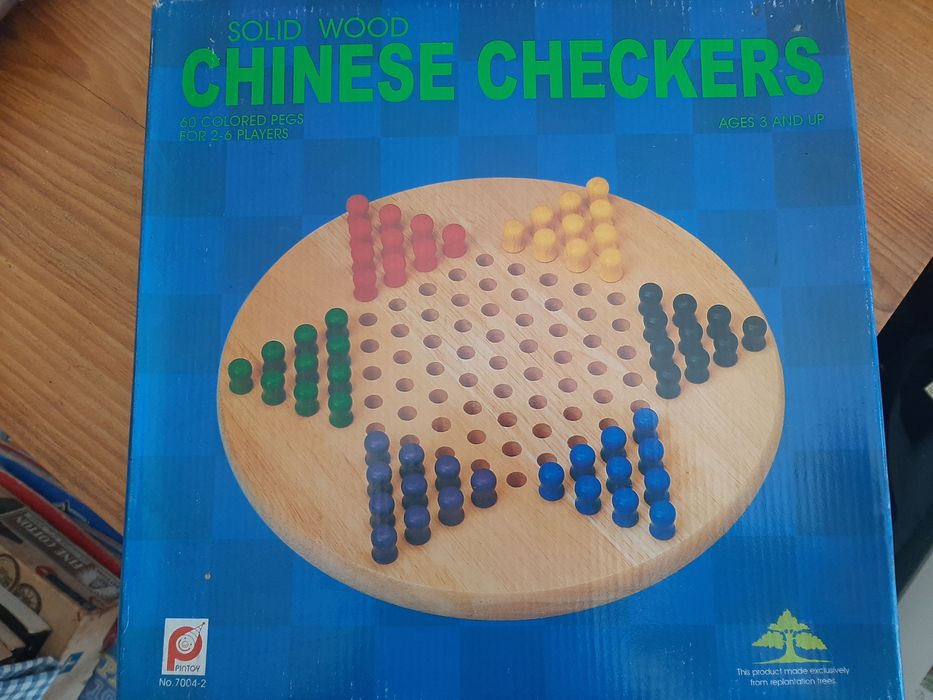 Jogo Chinese Checkers, solid wood, diâmetro 29cm