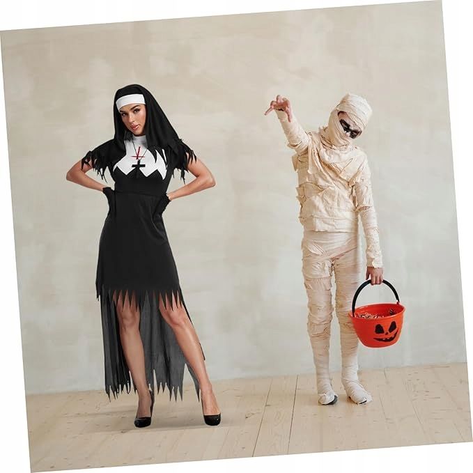 Kostium strój przebranie karnawałowe halloween dla kobiety zakonnica