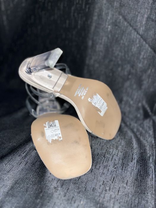 Transparentne buty na slupku bezowe 38 Asos nowe