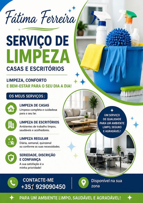 Faço limpeza de casa e escritório