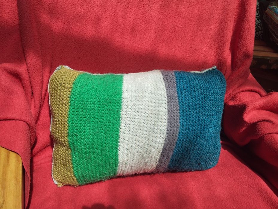 Almofadas de tricot feitas à mão