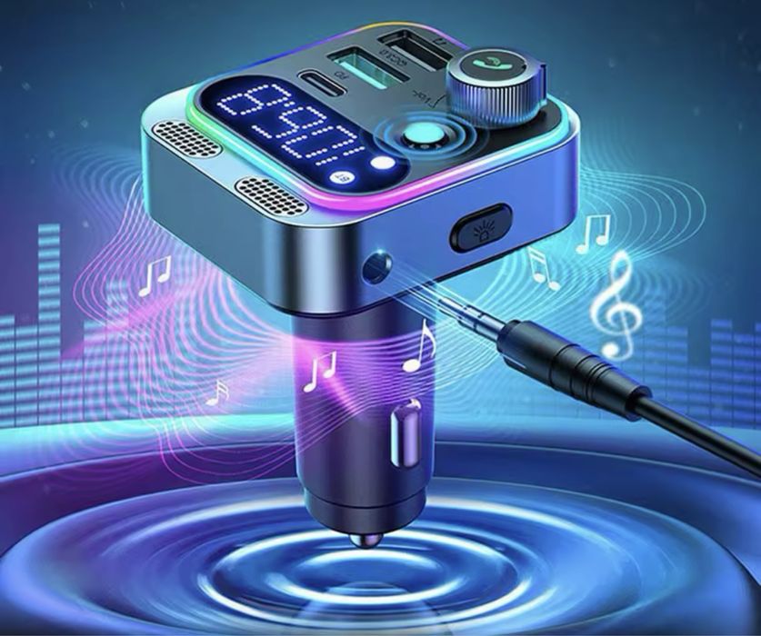 Bluetooth 5.3 FM-передавач 4USB автомобільний зарядний пристрій
