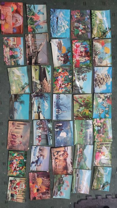 Lote 90 Postais antigos com imagens tridimensionais