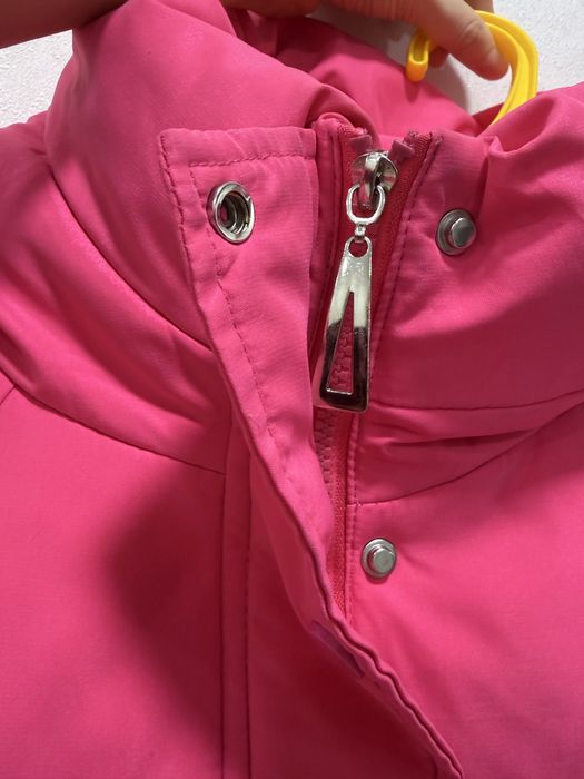 Куртка пуховик зимняя женская розовая матовая  размер L